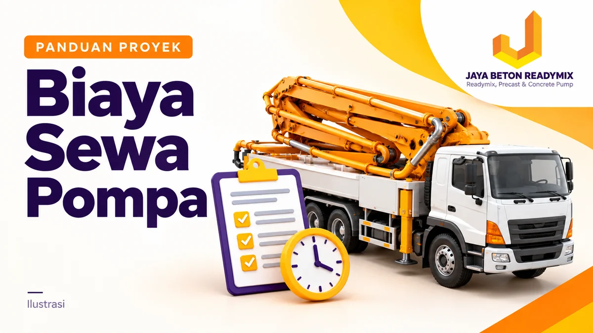 Ilustrasi biaya sewa pompa beton — panduan Jaya Beton Readymix