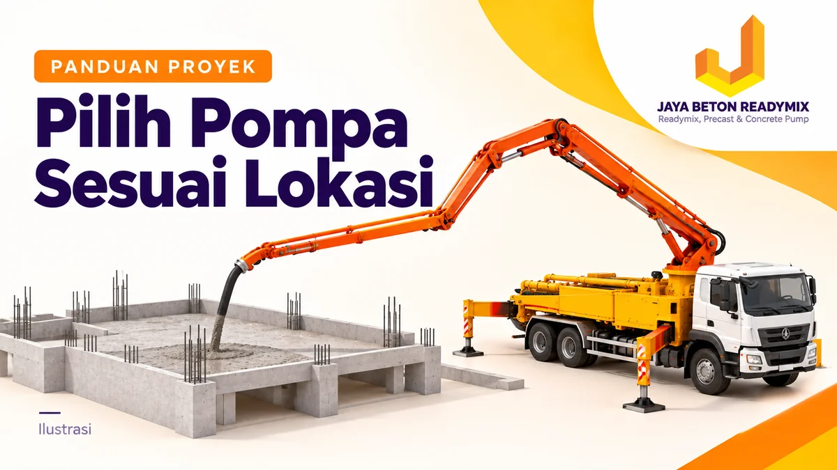 Ilustrasi memilih pompa beton — panduan Jaya Beton Readymix