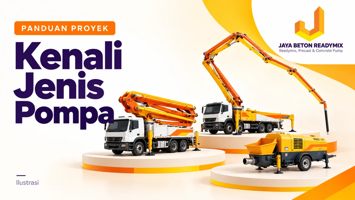 Ilustrasi jenis pompa beton — panduan Jaya Beton Readymix